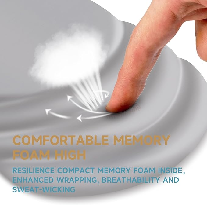 Ergonomic Mouse Pad with Wrist Rest SupportNon-Slip PU BaseMassage for Carpal Tunnel Pain ReliefMemory Foam Mousepad for HomeOfficeWork（Gray）