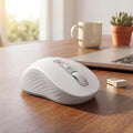 C1 Wireless Mouse for Laptop 2.4GHz and Bluetooth Silent Mouse for Small &amp Middle Hand 4000DPI Portable Ergonomic Rechargeable Mouse for PC iPad Mac Chromebook Office White
