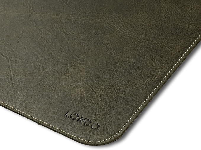 Londo Top Grain Leather Extended Mouse Pad – Large Desk Mat for Office &amp Gaming Smooth Writing Surface Non-Slip Base Durable &amp Stylish Workspace Accessory
