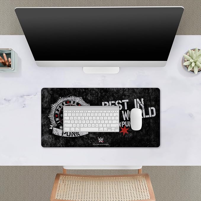 Head Case Designs Officially Licensed WWE We Trust CM Punk 23.62 x 11.81 x 0.12 inches (600 x 300 mm) - L Gaming Office Desk PC Keyboard Mouse Mat Pad