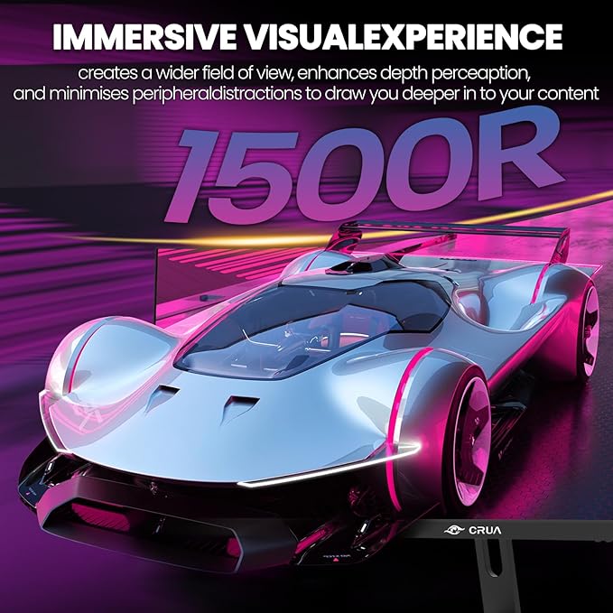 CRUA 30 Curved Gaming Monitor 165Hz/200Hz Computer Monitor FHD(2560 * 1080P) 1500R VA Screen 120% sRGB PC Monitors Support AMD FreeSync Wall Mount Install(HDMI DP)- Black