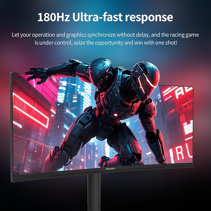 34inch Curved Monitor WQHD (3440x1440) 180Hz Ultrawide Gaming Monitor FreeSync/G-Sync Compatible1ms1500R Support 2 HDMI &amp 2 DP Equipped with LED Backlight VESA Mount(R34V Horizon)