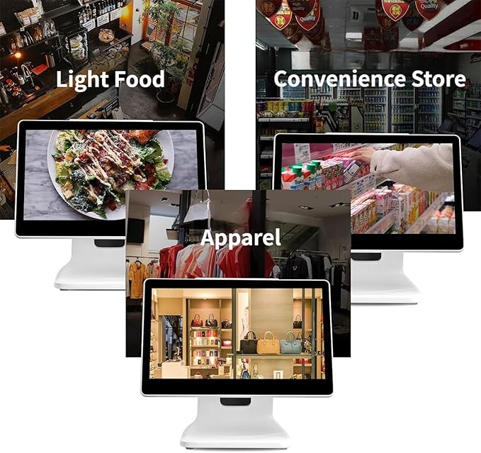 POS Cash RegisterAll in One Smart Touch Screen Cash Register POS with 15.6” Touch Screen N2930 CPU 4/8GB RAM 64GB SSD Windows 7/10Adjustable Angle for Retail Restaurant4GB