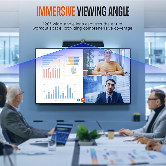 SQUATZ Ultra HD 4K Video Conferencing System with 5X Zoom Wide-Angle Lens Echo Cancellation 8m Voice Pickup 120° FOV - Perfect for Small Conference Rooms Home Offices and Remote Work