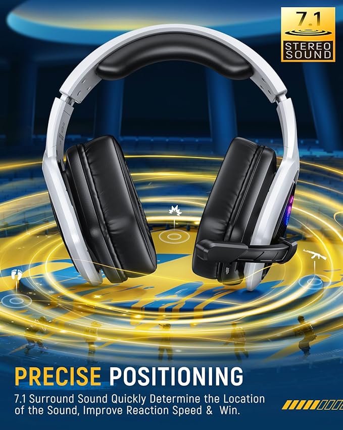 Tatybo Wireless Gaming Headset for PC Ps5 Ps4 2.4 Ghz USB &amp Type-C Gaming Headphones with Microphone 30H Battery Bluetooth Headphones for Switch Laptop Mobile Mac