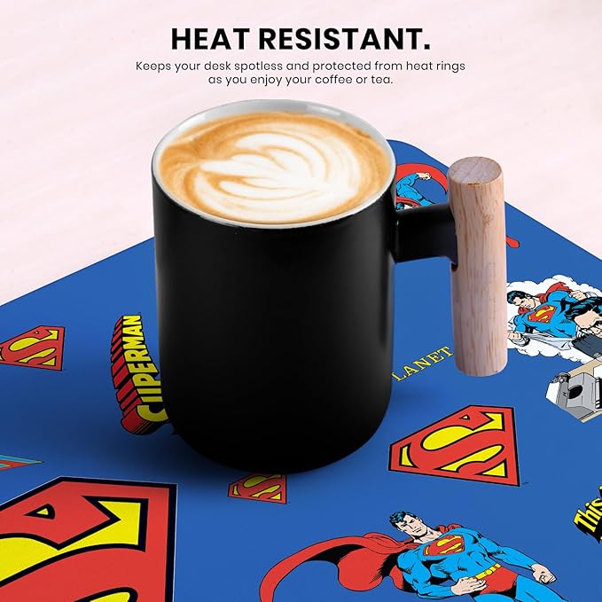 Head Case Designs Officially Licensed Superman DC Comics Sticker Collage Logos and Comic Book 23.62 x 11.81 x 0.12 inches (600 x 300 mm) - L Gaming Office Desk PC Keyboard Mouse Mat Pad