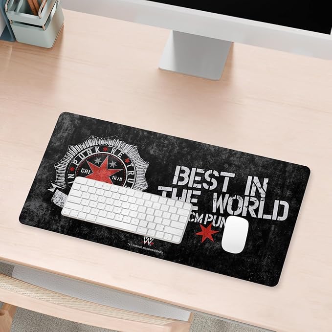Head Case Designs Officially Licensed WWE We Trust CM Punk 23.62 x 11.81 x 0.12 inches (600 x 300 mm) - L Gaming Office Desk PC Keyboard Mouse Mat Pad