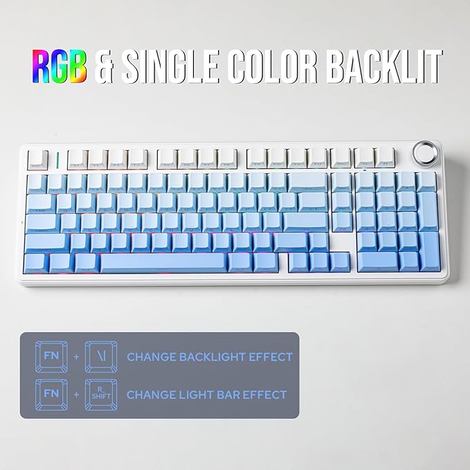 EPOMAKER X Aula F99 PRO Wireless Gaming Keyboard with 8000mAh Battery Hot Swappable Creamy Keyboard 2.4GHz/Type-C/BT5.0 NKRO RGB Backlit for Win/Mac/Gaming (Blue Gradient)
