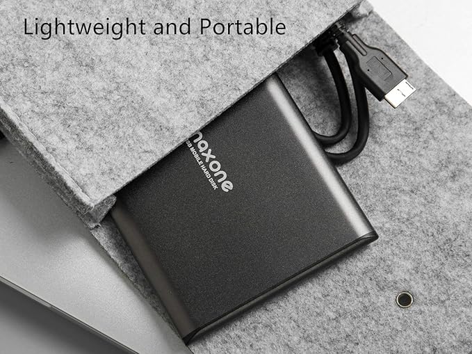 Maxone 500GB Ultra Slim Portable External Hard Drive HDD USB 3.0 Compatible with PC Laptop Charcoal Grey