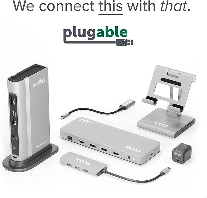 Plugable 7-in-1 USB C Hub Multiport Adapter with Ethernet Driverless Compatibility with Mac Windows iPhone 15 Chromebook USB4 Thunderbolt 100W Charging Ethernet 4K60Hz HDMI 2X USB SD/microSD
