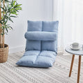 Fold Floor Gaming Chair with Back SupportAdjustable Folding Padded Adults Gaming Lazy Sofa Chair Indoor Cushioned Reclining Lounge Chair(Color:Blue)