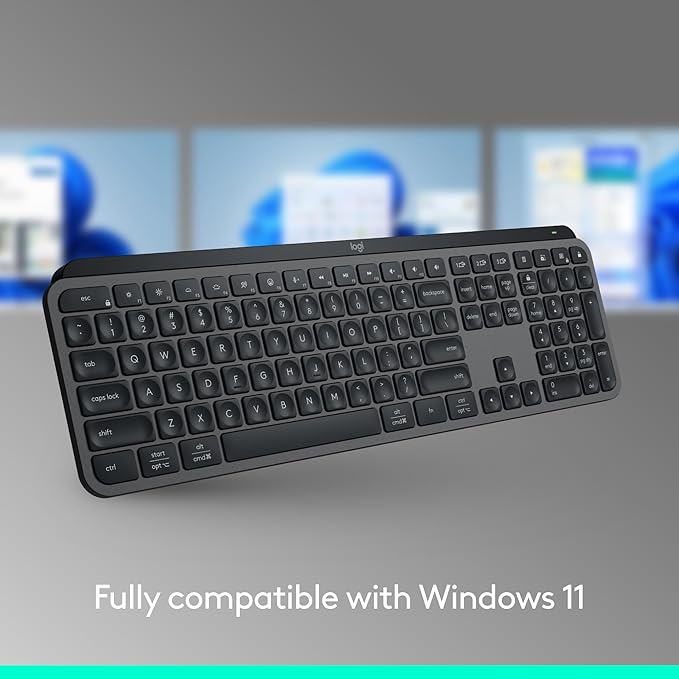 Logitech MX Keys S Wireless Keyboard Low Profile Fluid Precise Quiet Typing Programmable Keys Backlighting Bluetooth USB C Rechargeable for Windows PC Linux Chrome Mac - Pale Grey