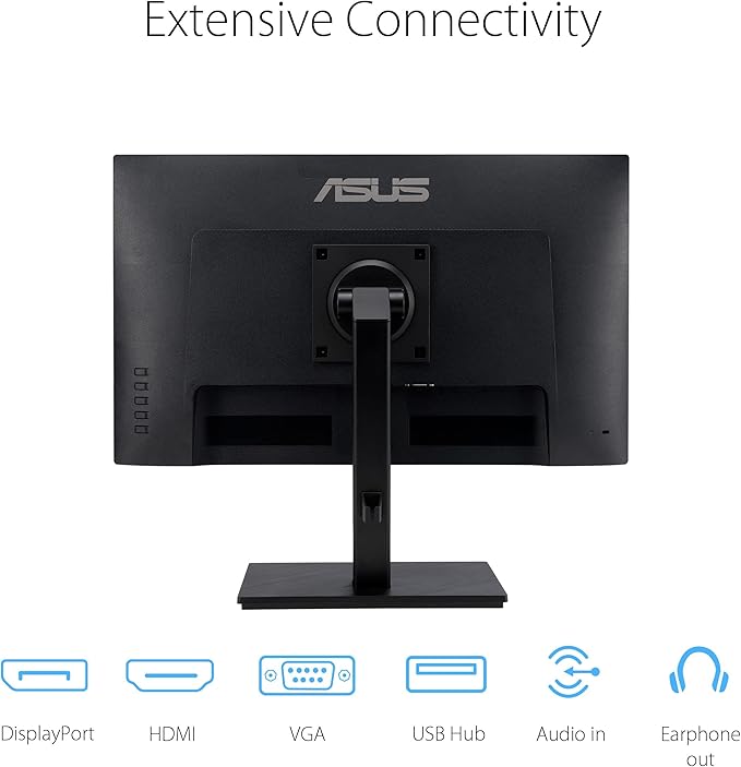 ASUS 27” 1080P Monitor (VA27EQSB) - Full HD IPS 75Hz Adaptive-Sync Speakers Eye Care Low Blue Light (Renewed)