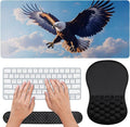 3 in 1 Ergonomic Set Mouse Pad with Wrist Rest Keyboard Wrist Rest and Desk PadMemory Foam Soft Breathable Pain Relief for Wrist Fatigue Prolonged Typing and Mouse Use Jamboa