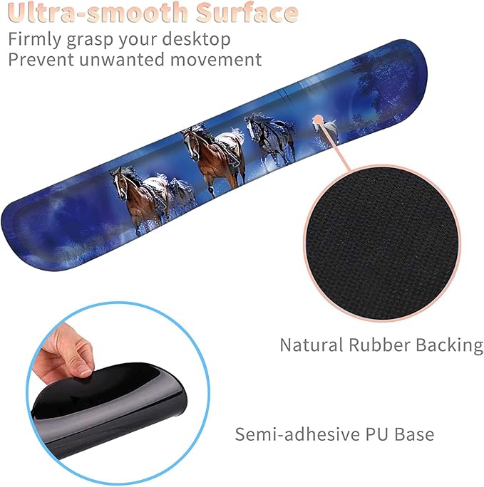 Keyboard Wrist Rest and Mouse Pad Wrist Support Set with CoastersErgonomic Gaming Mousepad for Home Office Working Studying Easy Typing &amp Pain ReliefEagle and Horse