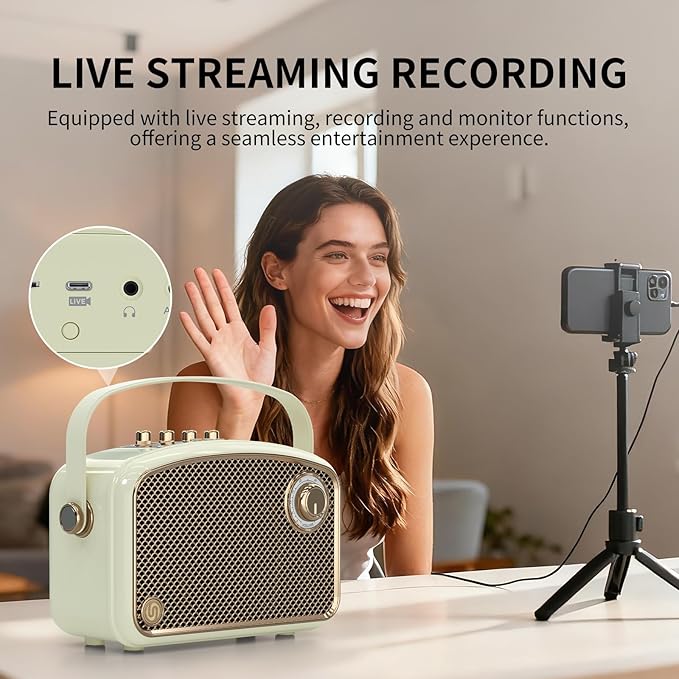 Bluetooth Speaker 120W Peak Powerful Retro Wireless Hi-Fi Loud Speakers with Deep Bass Dual DSP Chips Portable Boombox for Home Room Office Decor Camping Party Festival Gifts Christmas Events