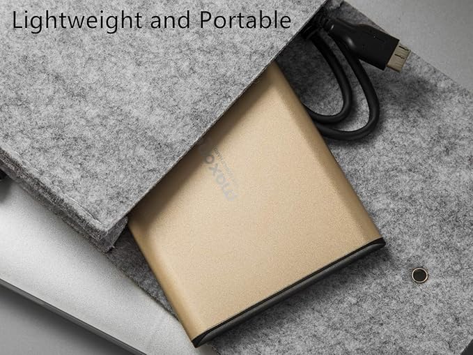 Maxone 160GB External Hard Drive Portable 2.5'' Ultra Slim HDD Storage USB 3.0 Compatible with PC Laptop Gold