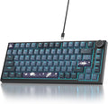 75% Wired Creamy Keyboard Hot Swappable Mechanical Gaming Keyboard with Gasket Mounted RGB Backlit Red Switch Knob Control for Win Pc Laptop(82 Blue)