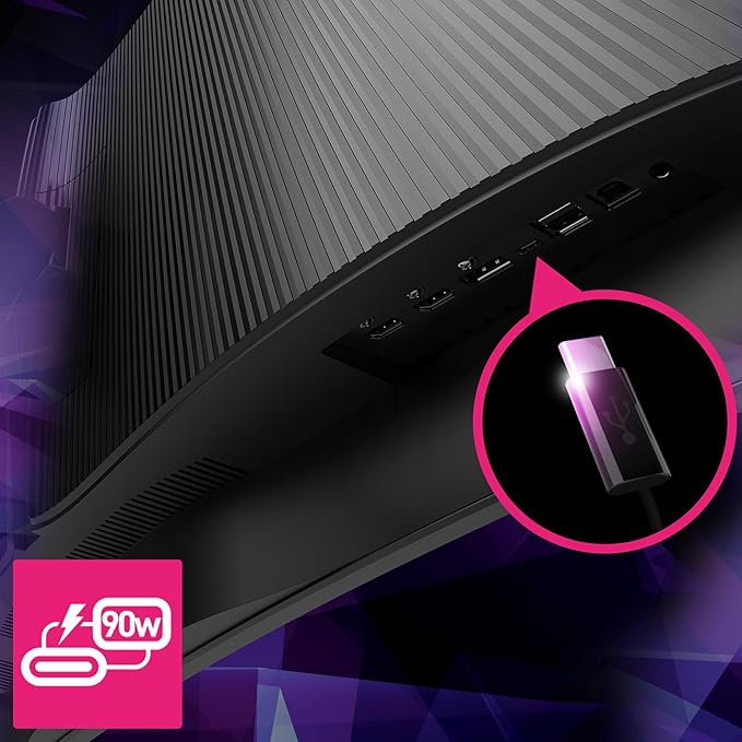 msi MPG 491CQP QD-OLED 49 Curved OLED Gaming Monitor 5120 x 1440 (DQHD) 0.03ms Response time 144Hz True Black HDR 400 HDMI DP Port USB Type C Tilt Height
