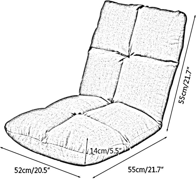 ELEFOCUS Folding Sofa Chair Folding Floor Chair Single Lounger Sofa 5 Gear Adjustment Floor Sofa for Balcony Bay Window(Red)