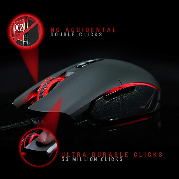 Bloody SP80 Optical Switch Gaming Mouse - Fastest Mouse Switch in Gaming - Enthusiast Grade Gaming Sensor - 8 Programmable Buttons - Non-Slip Rubberized Texture - Black - 16000 FPS
