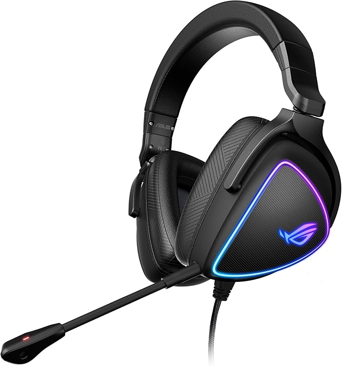 ASUS ROG Delta S Gaming Headset with USB-C | Ai Powered Noise-Canceling Microphone | Over-Ear Headphones for PC Mac Nintendo Switch and Sony Playstation | Ergonomic Design  Black