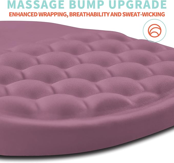 Ergonomic Mouse Pad Wrist Support with Memory Foam Massage Bulge Carpal Tunnel Pain Relief Mousepad Wrist Rest for Mouse(12x8 inch Dark Pink)