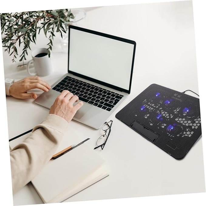 Gadpiparty Laptop Cooling Pad Adjustable Stand Compatible Riser Quiet Fans for Laptop Cooling Ergonomic Design to Neck USB Powered Cooler Holder