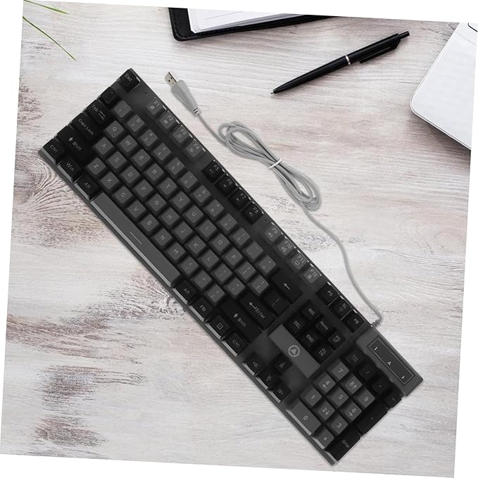 Gaming Keyboard Keys RGB Backlit Full USB Wired Design Ergonomic Mechanical Feel for Enhanced Typing for Gamers and Office Use