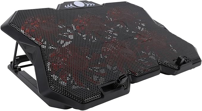 SUNGOOYUE Laptop Cooling Pad 6 Height RGB Silent 6 Fan Metal Mesh Gaming Notebook Cooler with Folding Baffle for Under 19in Laptops