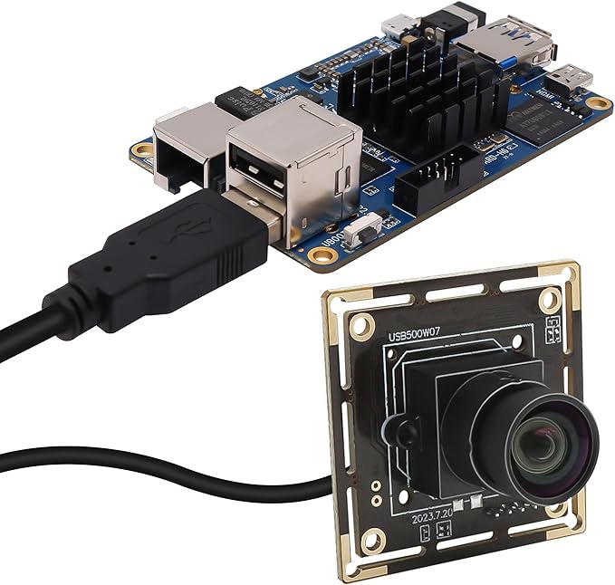 MMlove 5MP USB Camera Module 30FPS Webcam 80° Viewing Angle No Distortion Lens Lightburn Camera 1944P Industrial Security Camera USB2.0 for VR Face Recognition StreamingPC/Laptop/Raspberry Pi