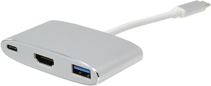Best USB Type C Hub Adapter 3-in-1 4K HDMI USB C 3.1 Fast Charging Port for MacBook Chromebook Pixel