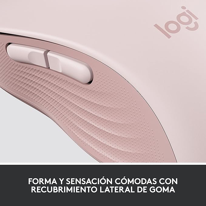 Logitech Signature M650 Wireless Mouse - for Small to Medium Sized Hands 2-Year Battery Silent Clicks Customizable Side Buttons Bluetooth Multi-Device Compatibility - Rose (Renewed)