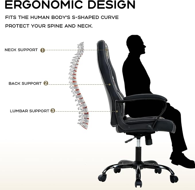 MKDLUFEI Video Game ChairErgonomic Office Chair Desk Chair and Lumbar Support PU Leather Recliner with HeadrestHeight Adjustable Computer Chair for Adults (CAMO)