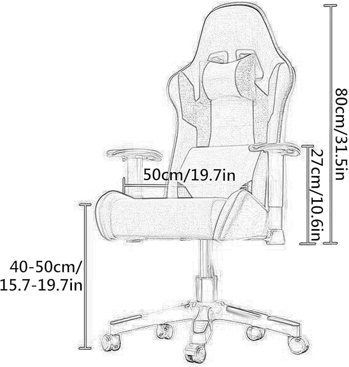 Video Game Chairs with Footrest Comfortable Fabric Gamer Chair for Adults High Back Gaming Chair Reclining Computer Chair with Headrest and Lumbar Support
