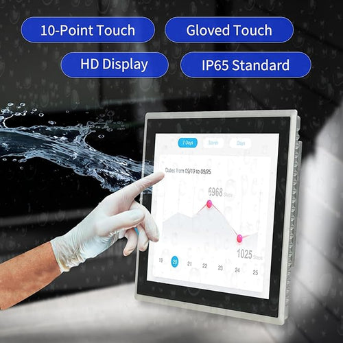 12.1 inch Android 12 Industrial Embedded Interactive Touchscreen Monitor Capacitive Multi-Touch Tablet with Front IP65 Monitor RAM 8G &amp ROM 128G WiFi &amp BT HD-MI-Out &amp USB Ports