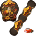 Mouse Wrist Rest and Keyboard Wrist Rest Pad+ Coaster Set Non-Slip Rubber Base Smooth Surface Ergonomic Gaming Mouse Pad for Easy Typing and Pain Relief Mushroom Sunflower