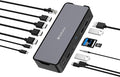 Verbatim USB-C Pro Docking Station 15-in-1 Hub Multiport Adapter to HDMI 4K and 8K USB-A and USB-C PD 80W AUX Card Reader for Mac/Windows Laptop and Co