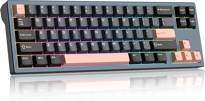MageGee Captain72 Rapid Trigger Magnetic Switch Keyboard 65% Wired Hall Effect Mechanical Gaming Keyboards w/Adjustable Actuation CNC Aluminum Frame Gasket Hot Swappable RGB Creamy Keyboard (Blue)