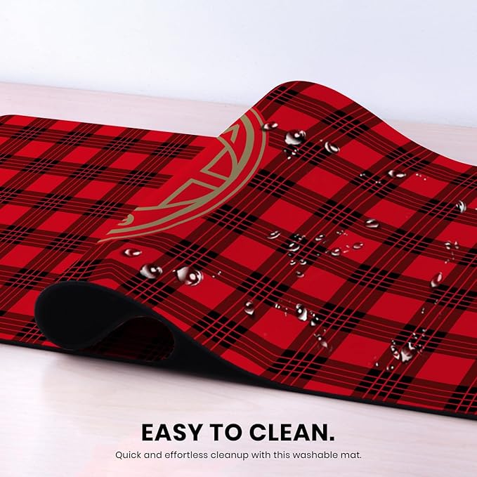 Head Case Designs Officially Licensed AC Milan Tartan Crest Logo 37.4 x 15.75 x 0.16 inches (900 x 400 mm) - XL Gaming Office Desk PC Keyboard Mouse Mat Pad