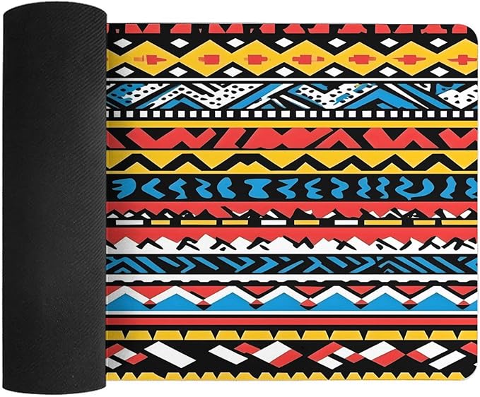 XXL Gaming Mouse Pad Boho Aztec Large Desk Mat Protector for Desktop Anti-Slip Rubber Extended Computer Keyboard Mat Writing Pad Mousepad for Work Office Home15.7 * 35.4 in A-692