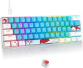 Fogruaden 60 Percent Keyboard Mechanical Gaming Keyboard 60 Percent RGB Backlit Mini Wired 60% Keyboard with Red Switch for Win/Mac PC Laptop (Blue Red Switch)