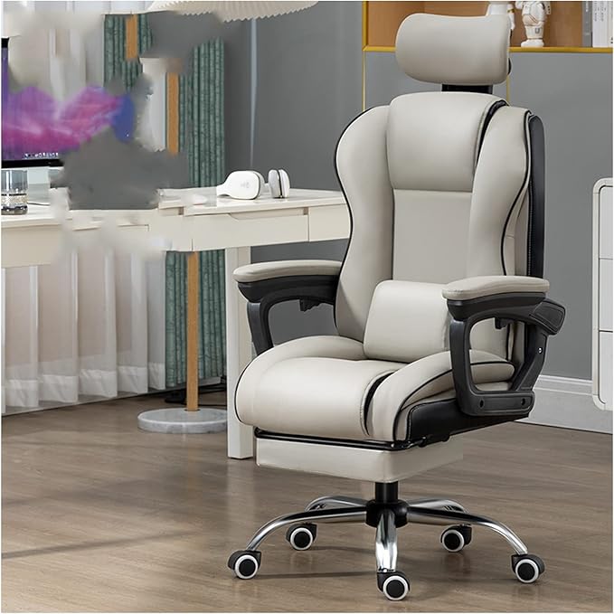 Gaming Chair with Footrest Reclining High Back Computer Game Chair with Lumbar Support and Headrest Gray