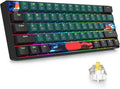 surmen GT61 Wireless 60% Keyboard Mini RGB Mechanical Gaming Keyboard 60 Percent Hot-Swappable with Linear Gateron Switch Type-C/Bluetooth 5.0 Programmable (Gateron Yellow Sound Wave 61)