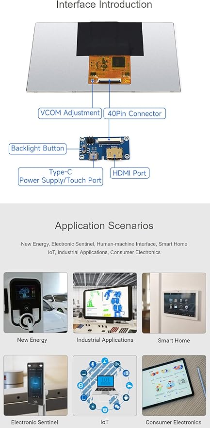 7inch 1024x600 IPS Integrated Display Supports Raspberry Pi 4B/3B+/3B/2B/B+/A+/Zero/Zero W/WH/Zero 2W and Jetson Nano and Windows PC (with Touch) @XYGStudy (70H-1024600-IPS-CT-A)