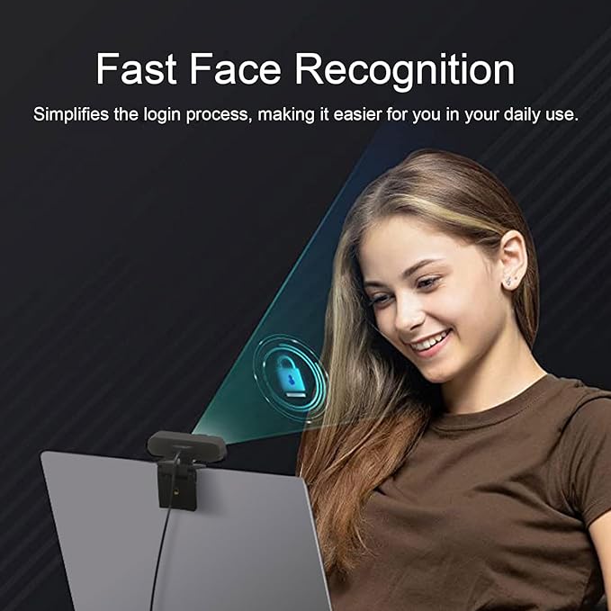 Jectse Recognition Webcam 2MP 1080P Computer Camera with Noise Canceling Microphone USB C Web Cam for Video Conferencing Live Streaming