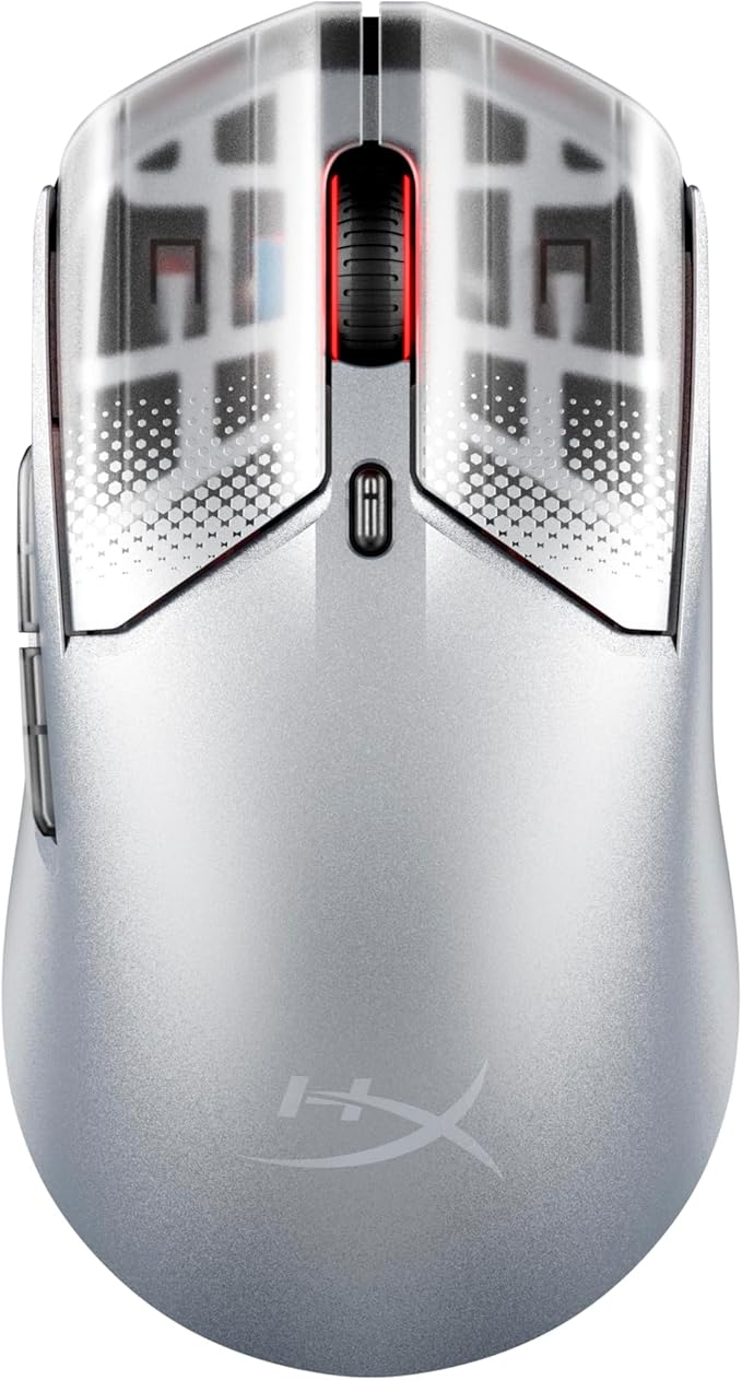 HyperX Pulsefire Haste 2 S – Wireless Gaming Mouse for PC – 64g Magnesium Alloy Shell Rechargeable li-ion Battery 26K Sensor Dual Wireless Glass Skates Silver