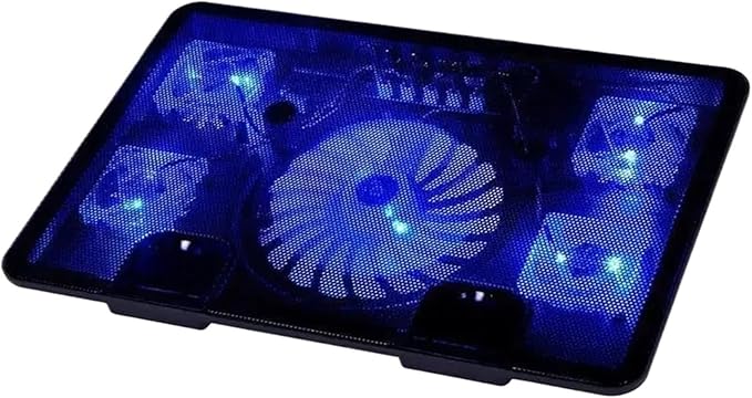 Compatible for 10-17 Laptop Cooling Pad 5 Fans 2 USB Ports LED Notebook PC Cooler Stand