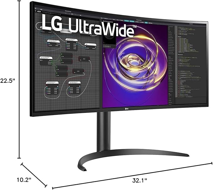 LG 34WP85CN-B.AUS 34” Curved UltraWide QHD IPS HDR Monitor with USB Type C