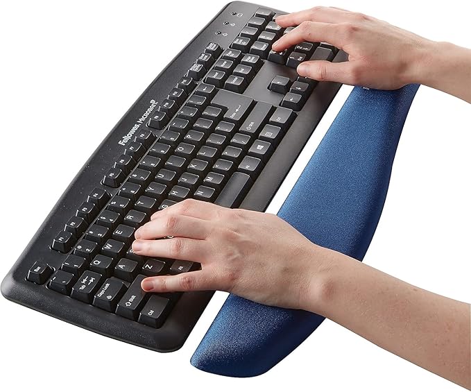 Fellowes PlushTouch Keyboard Wrist Rest with FoamFusion Technology Blue (9287401